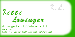 kitti lowinger business card